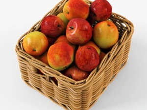 rieten appelmand ikea byholma 1 set 4 kleuren 3D Model