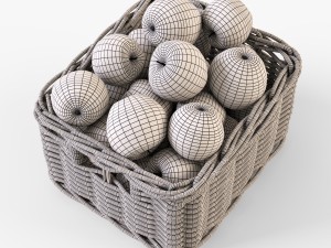 wicker apple basket ikea byholma 1 set 4 color Modelo 3D