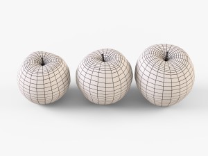 wicker apple basket ikea byholma 1 set 4 color Modelo 3D