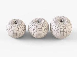 rieten appelmand ikea byholma 1 set 4 kleuren 3D Model