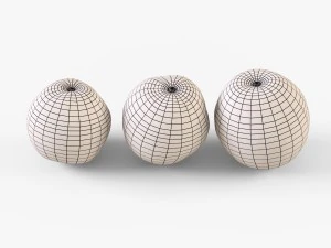 rieten appelmand ikea byholma 1 set 4 kleuren 3D Model