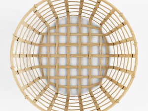wicker basket ikea gaddis diameter 32 3D Model