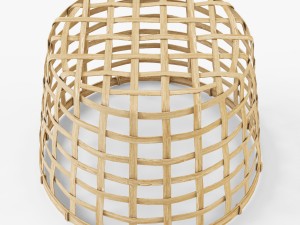 wicker basket ikea gaddis diameter 32 3D Model