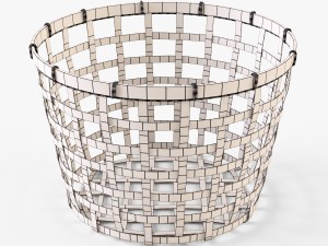 wicker basket ikea gaddis diameter 32 3D Model