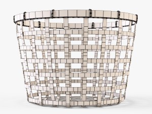 wicker basket ikea gaddis diameter 32 3D Model