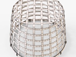 wicker basket ikea gaddis diameter 32 3D Model