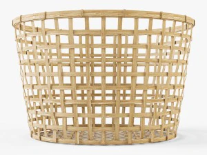 wicker basket ikea gaddis diameter 50 3D Model
