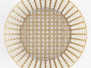 wicker basket ikea gaddis diameter 50 3D Model