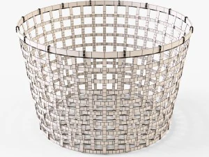 wicker basket ikea gaddis diameter 50 3D Model