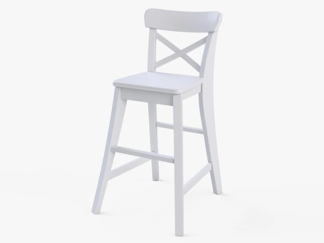 junior chair ikea ingolf white 3D Model .c4d .max .obj .3ds .fbx .stl .blend 