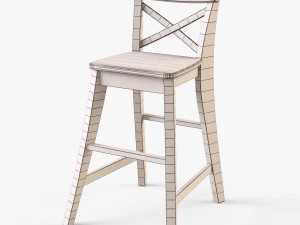 junior chair ikea ingolf white 3D Model