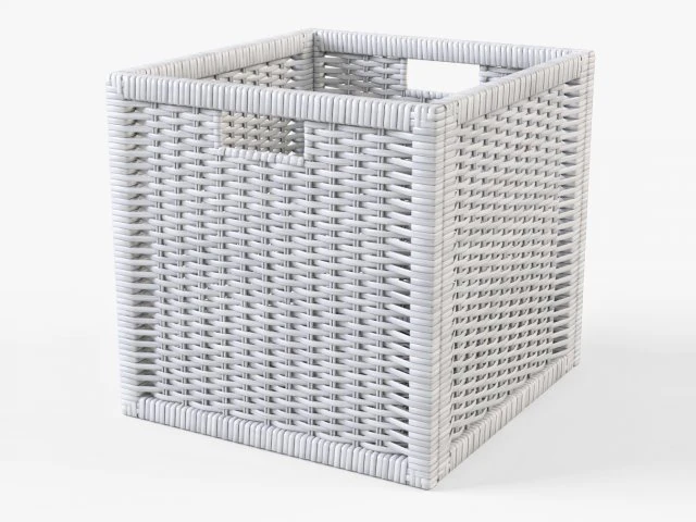 rattan basket ikea branas white color 3D Model .c4d .max .obj .3ds .fbx .stl .blend 