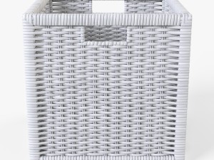 rattan basket ikea branas white color 3D मॉडल