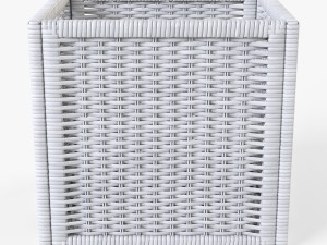 rattan basket ikea branas white color 3D मॉडल