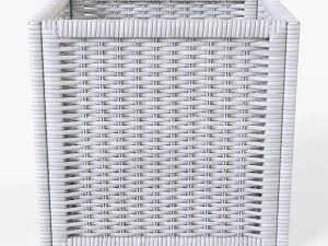 rattan basket ikea branas white color 3D Model