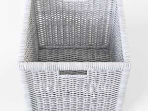 rattan basket ikea branas white color 3D मॉडल