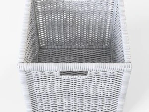 rattan basket ikea branas white color 3D Model