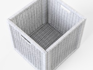 rattan basket ikea branas white color 3D मॉडल