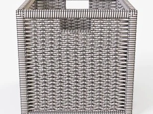 rattan basket ikea branas white color 3D Model