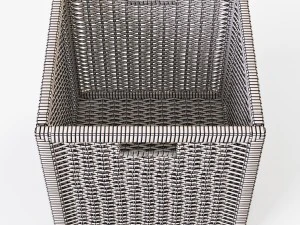 rattan basket ikea branas white color 3D Model