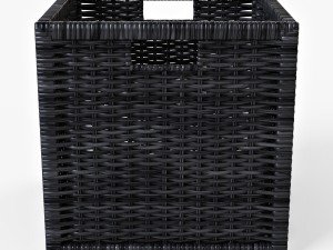 rattan basket ikea branas black color 3D Model