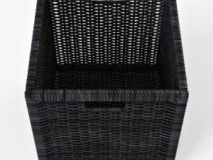 rattan basket ikea branas black color 3D Model