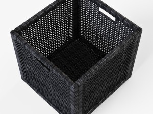 rattan basket ikea branas black color 3D Model