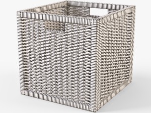 rattan basket ikea branas black color 3D Model