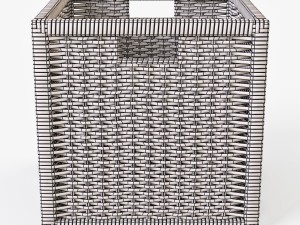rattan basket ikea branas black color 3D Model