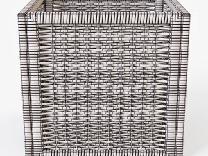 rattan basket ikea branas black color 3D Model