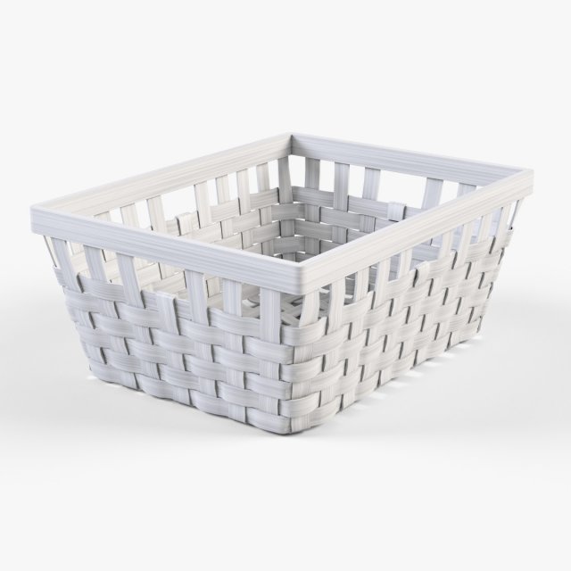 wicker basket ikea knarra 1 white color 3D Model .c4d .max .obj .3ds .fbx .stl .blend 