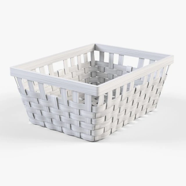wicker basket ikea knarra 1 white color 3D Model .c4d .max .obj .3ds .fbx .stl .blend 