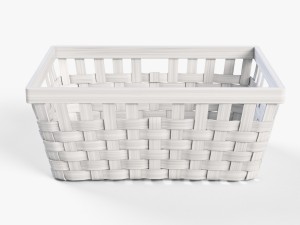 wicker basket ikea knarra 1 white color 3D Model