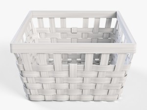 wicker basket ikea knarra 1 white color 3D Model