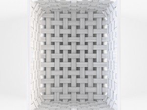 wicker basket ikea knarra 1 white color 3D Model
