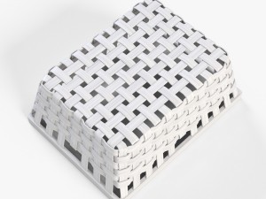 wicker basket ikea knarra 1 white color 3D Model