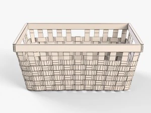 wicker basket ikea knarra 1 white color 3D Model