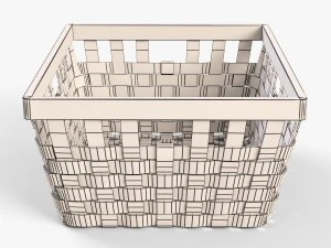 wicker basket ikea knarra 1 white color 3D Model