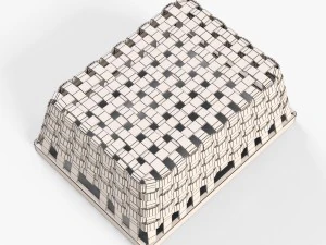 wicker basket ikea knarra 1 white color 3D Model