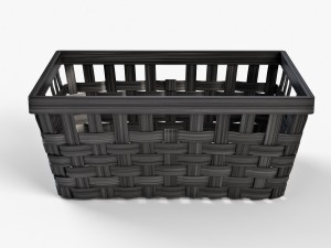 wicker basket ikea knarra 1 black color 3D Модель