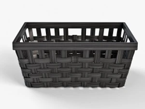wicker basket ikea knarra 1 black color 3D Model