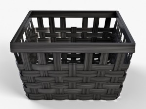 wicker basket ikea knarra 1 black color 3D Модель