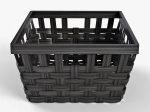 wicker basket ikea knarra 1 black color 3D Model