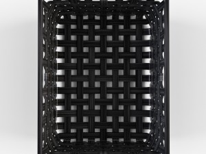 wicker basket ikea knarra 1 black color 3D Модель