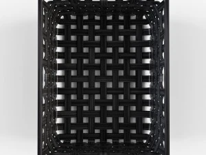 wicker basket ikea knarra 1 black color 3D Model