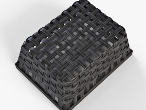 wicker basket ikea knarra 1 black color 3D Модель