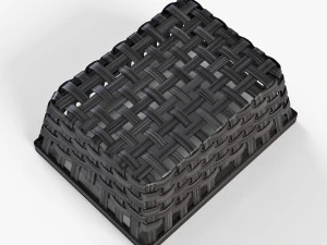 wicker basket ikea knarra 1 black color 3D Model