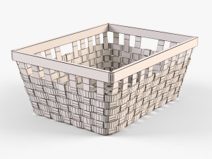 wicker basket ikea knarra 1 black color 3D Модель