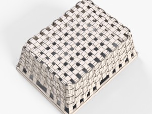 wicker basket ikea knarra 1 black color 3D Модель