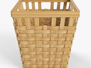 wicker basket ikea knarra 2 natural color Model 3D